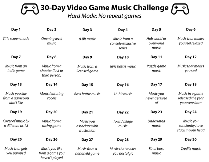 30 Day Video Game Music Challenge! Day 1